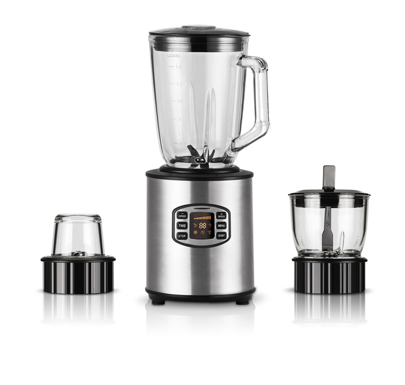 glass table blender GS-610 3in1 with chopper and grinder