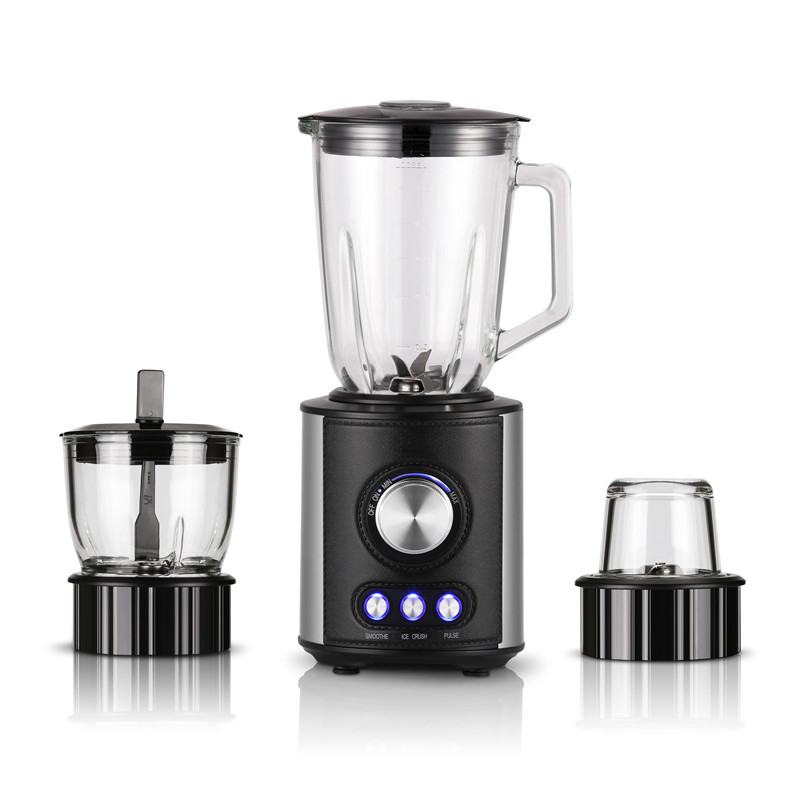 glass table blender GS-607 3in1 with chopper and grinder